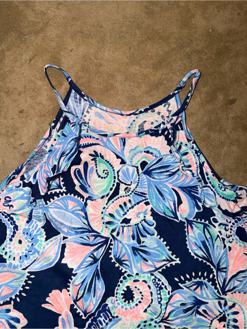 Lilly Pulitzer Girls Navy Pink Paisley Shift Dress Size M Floral Sleeveless - Picture 3 of 10